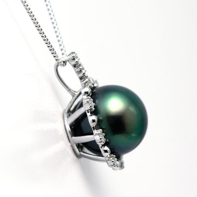 Tahitian black lipped pearl (peacock) pendant necklace ｜ PX05454