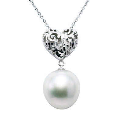 South Sea white pearl reversible pendant necklace ｜ PX05459