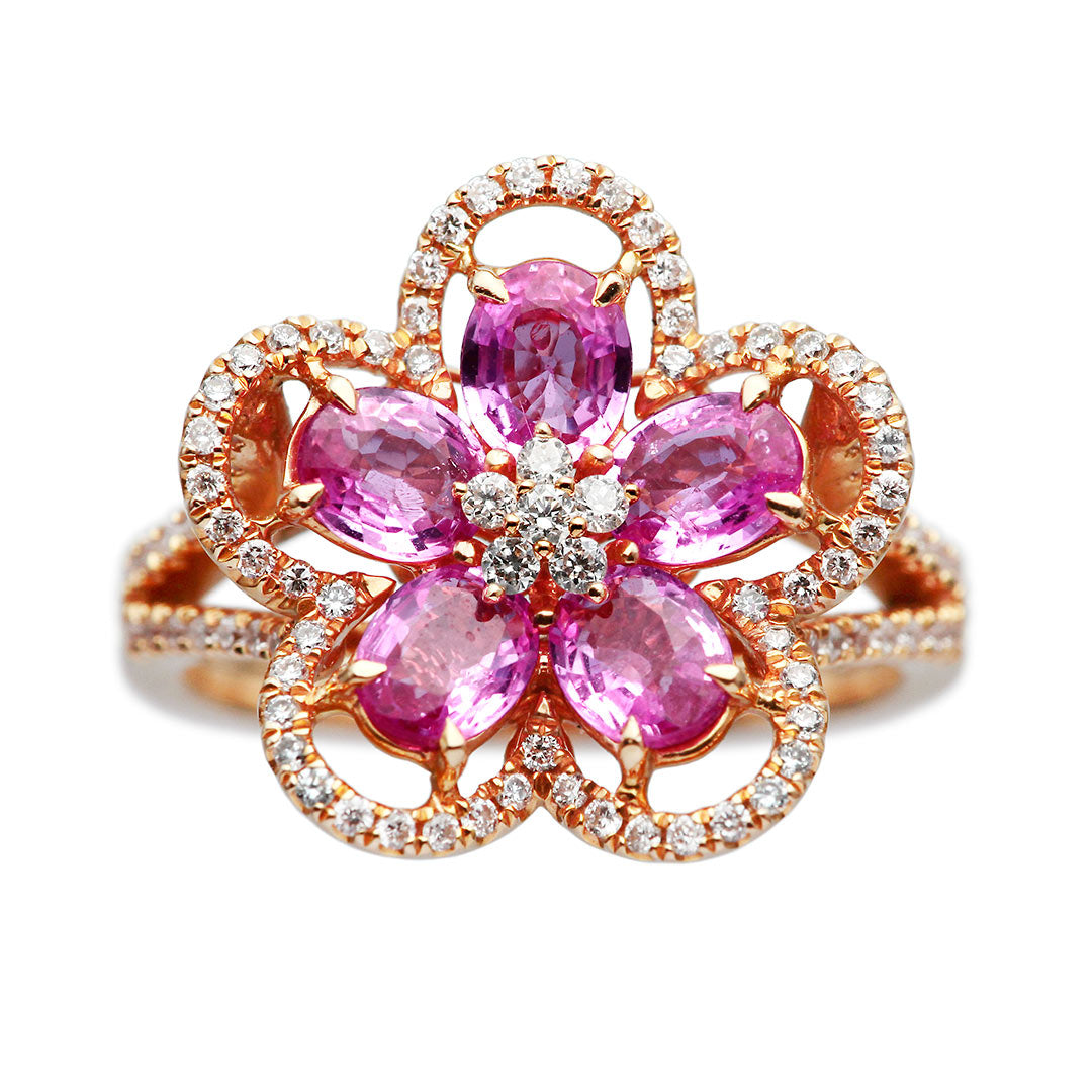 Pink sapphire ring | RS00815