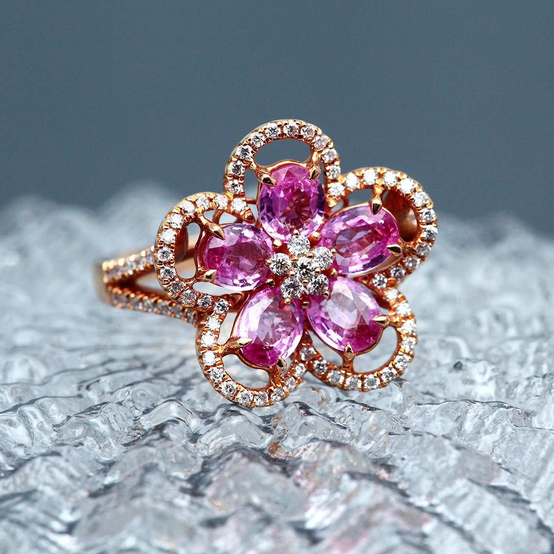 Pink sapphire ring | RS00815