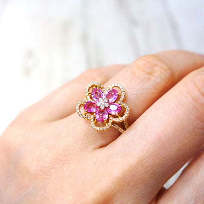 Pink sapphire ring | RS00815