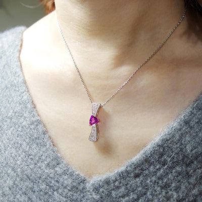 Pink sapphire necklace ｜ TAK0236